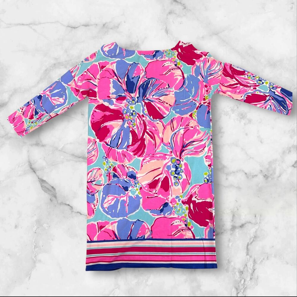 Lilly Pulitzer LILLA DRESS Multi Jam Out Engineered Size Small 3/4 Sleeve NWOT